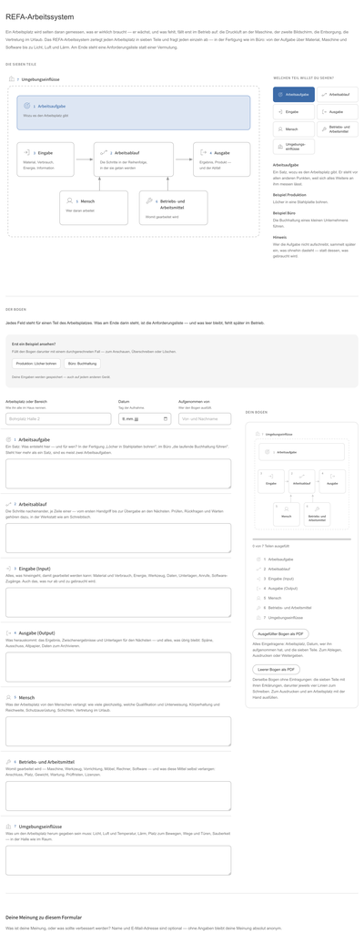 Vorschau: REFA-Arbeitssystem