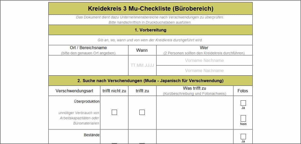 Kreidekreis 3 Mu-Checkliste (Bürobereich)