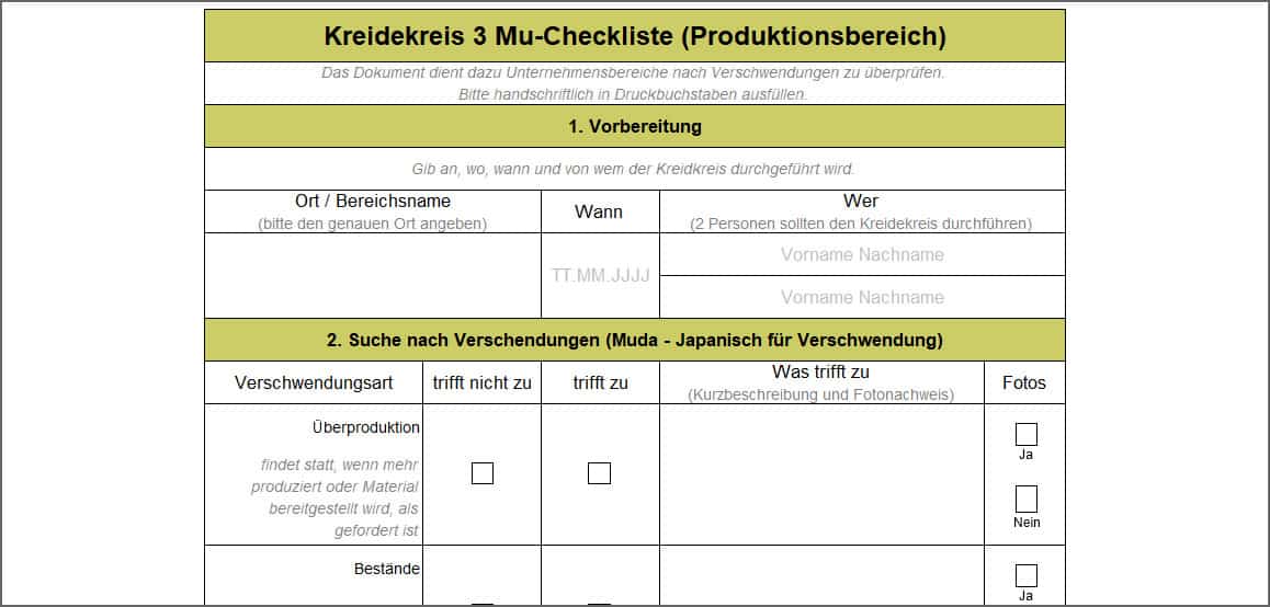 Kreidekreis 3 Mu-Checkliste (Produktionsbereich)