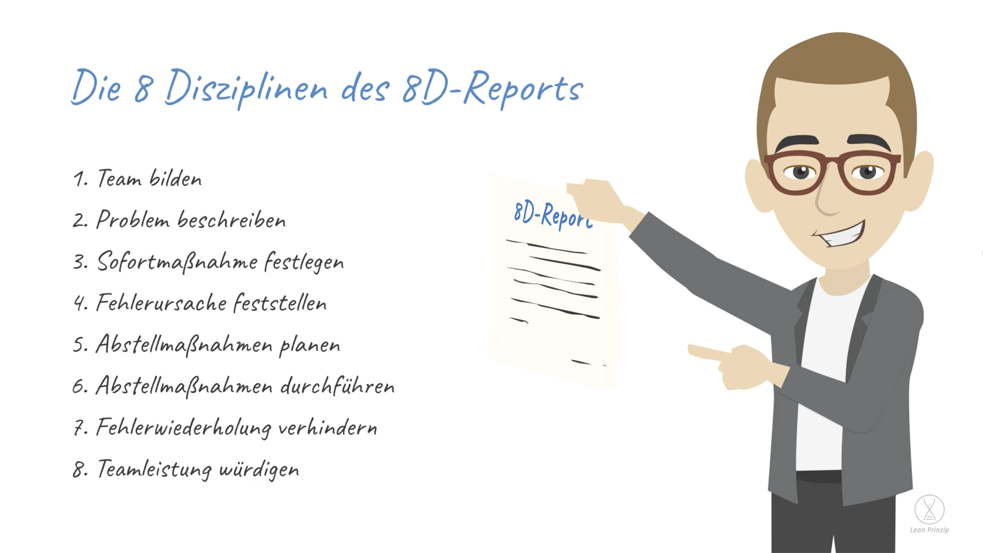 8D-Report: Der 8D-Report ist eine strukturierte Problemlösungsmethode, die auf eine schnelle Lösung ausgelegt ist.